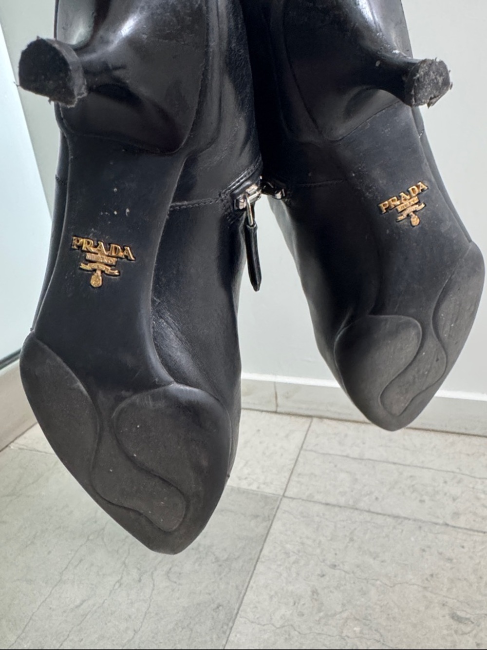 Prada Black Pointed Toe Ankle Boots size IT 37 - Picture 11 of 17